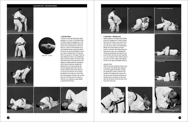 Sample pages from 'The Art of Ground Fighting'; one in a series of remarkable books that provide an in-depth look at the core concepts and techniques shared by a broad range of martial arts styles. Contains basics plus over 195 practical skills including chokes, joint locks, pins, ground kicks, sacrifice techniques, escapes, and counters from seated, reclining, and kneeling positions.