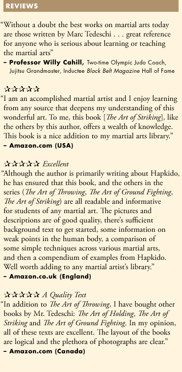 Reviews of Marc Tedeschi's book 'The Art of Striking: Principles and Techniques'