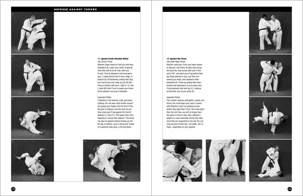 Sample pages from 'The Art of Throwing'; one in a series of remarkable books that provide an in-depth look at the core concepts and techniques shared by a broad range of martial arts styles. Contains over 130 practical throws including shoulder throws, hip throws, leg throws, hand throws, sacrifice throws, kick-counter throws, advanced combinations, and counterthrows.