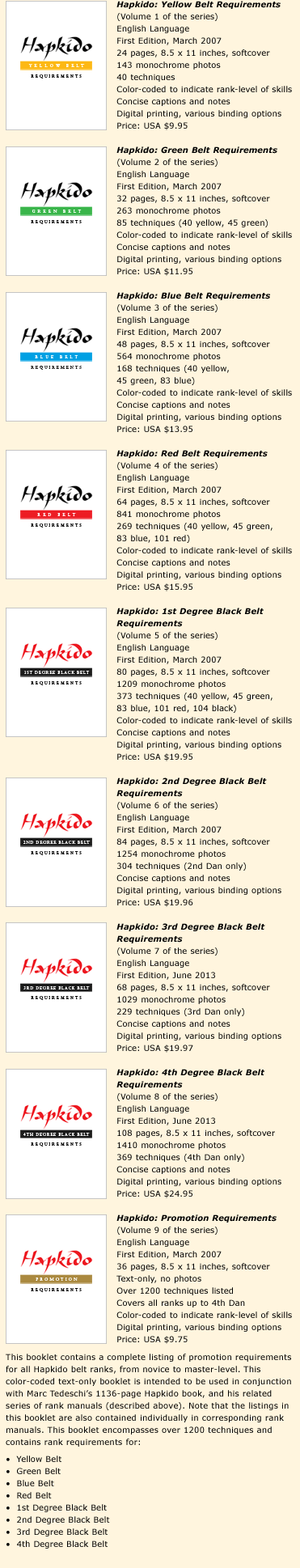 Hapkido belts top