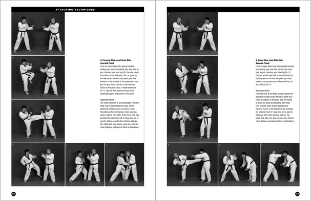 Sample pages from 'Taekwondo', the most comprehensive book ever written on the world's most popular martial art; 896 pages, 8600 photos, Traditional and Olympic-Style.